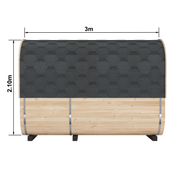 Preview: Fasssauna / Gartensauna / Banja / Quadro 3,0 m mit Vorraum